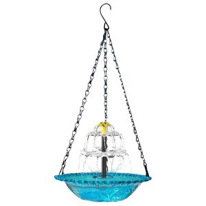 MUSASI Cascade Solar Waterfall Bird Bath Fountain 3 Layer with Solar Powered Pump Bird Bath Bowl Creative Easy-Clean Bird Drinking Tray Outdoor