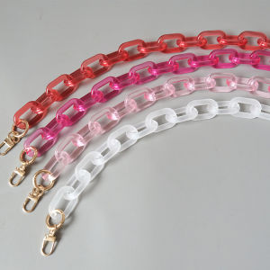 New Fashion Woman Handbag Accessory Parts White Red Pink Candy Acrylic Resin Chain Luxury Strap Women New Vintage Shoulder Clutch Handle Chains