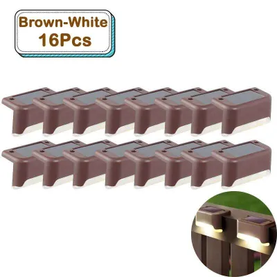 Outdoor Solar Step Lights Warm White LED Waterproof Stair Path Lighting for Garden Patio Fence Balcony Decoration Solar Power