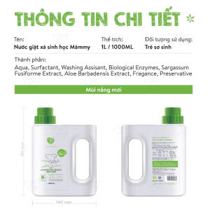 Nước giặt quần áo cho bé nước giặt xả sinh học Mămmy an toàn không gây kích ứng da cho mẹ và bé