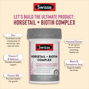 Swisse Ultiboost Horsetail + Biotin Complex 60 Tabs