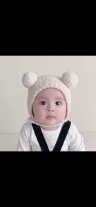 Plush Wool Hat Baby boy girl hat childrens knitted hat childrens warm thick hat ear protection high aesthetic value suitable for all children to use