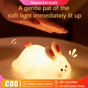 Đèn ngủ có thể sạc lại pin cảm ứng silicon cao cấp mèo con dễ thương