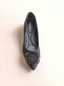 Ivory Sepatu Hak Tahu Kerja Ukuran Besar Size 41 42 43 44 VC1 Hitam