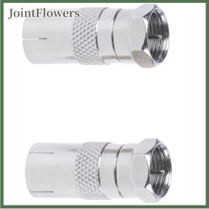 JointFlowers 2Pcs F Type Male Plug Connector Socket to RF Coax TV Aerial Female RF Adapters