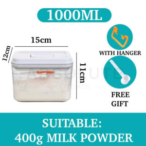 [ DD ] Formula Dispenser on the Go Baby Milk Powder Storage Container with Spoon & Leveler 400/800 ML
