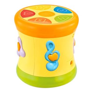 Goodway Two Sided Dynamic Drum Musical Educational Toy for Kids Baby English Version Interactive Learning Drum with Sounds Rhythm Light Early Development Hand Eye Coordination Sensory Training Durable Safe Design Perfect Gift for Infant Toddler