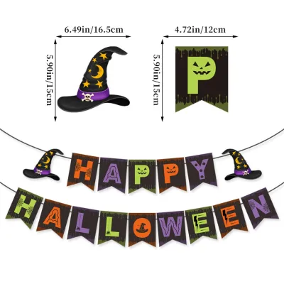 Halloween Party Decorations Set Happy Halloween Banner Orange Black Purple Balloons Halloween Foil Backdrop