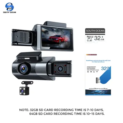 [Free Gifts]3 Camera Lens Dashcam for Car DVR 3-Channel Wifi Dash Cam HD 1080P Dash Camera with Rear Camera Dashcam Night Vision 24h Parking Monitor Driving Video Recorder