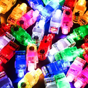 10pcs Elastic Cord LED Finger Lights - Mini Finger Flashlights - Kids Glow Novelty Toys - Party Glow In Dark Ring Light - Concert Birthday Wedding Party Supplies