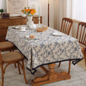 Nordic Style Cotton Linen Tablecloth With Tassel Soft Durable Rectangular Dining Table Cover 4-8Seat Desk Mantle Decor