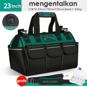 GREENER Tool Bag 13 - 23 Inch Kain Oxford Tebal Tas Alat Perkakas Kuat Tas Perkakas Toolkit Toolbox 13 Inch