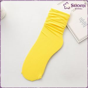 Suomi Womens Socks Pure Color Breathable Feet Calf Socks Fashion Medium Tube Socks
