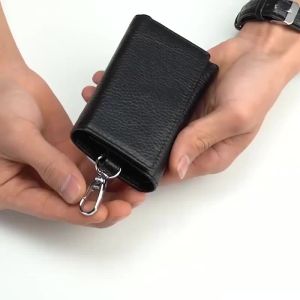 EverToner Key Holders Fashion Leather Housekeeper Men Women Car Keychain Covers Zipper Ring Key Case Cover Bag Keys Organizer Wallet Purse