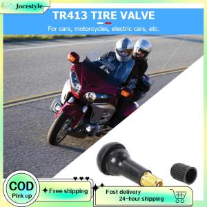 [Jocestyle Outdoor Mall] 100pcs Tubeless Valve Stem Black TR413 Tubeless Tire Tyre Valves for Car Motorcycle