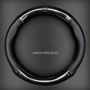 Carbon Fiber Leather Car Steering Wheel Cover Protector 38CM/15INCH Accessories Universal For MAZDA 2 3 5 6 8 Atenza AXELA CX5 CX7 CX3 CX9 RX MX