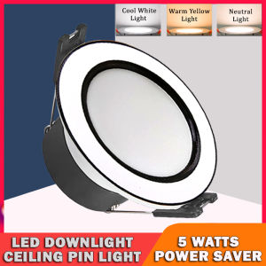 Spot Lights Recessed 5w LED Downlight AC220V Tri color LED Ceiling Pin Panel Lamp light LED Cob Downlight Energy saver