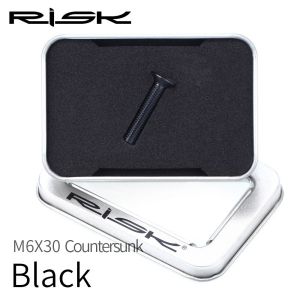 RISK Titanium Bolts M6 x 30 35 40 50mm Allen Key MTB Road Bike Taper Head Screw Bicycle Headset Cap Fixing Bolts Rainbow Gold