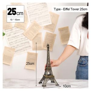 【Fast Shipping】 Alloy Vintage Bronze Tone Eiffel Tower Figurine Statue Alloy Model Decor Liberty BigBen Home Decoration ZJJ-Bronze-Statue