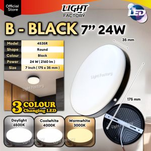 [3 YEARS WARRANTY] LED Surface Mounted Downlight 24W 36W 48W Black/White Round Square Frameless Super Bright Ceiling Lamp