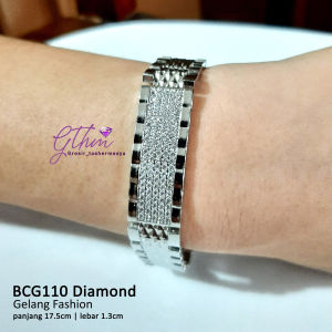 Gelang Tangan Diamond Watch Mewah Perhiasan Fashion Import Kualitas Premium Anti Karat Anti Alergi jual Titanium Stainless Steel BCG110 GTHM