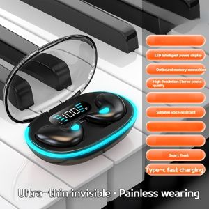 X55 Wireless Sleep Earphones In Ear Invisible Ultra Long Battery Life Smart Power Digital Display