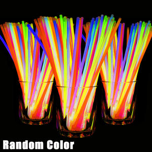 50/100/200Pcs Glowing Stick Night glow Light stick Children Glow Stick With Connectors Light Stick in the Dark Neon Party Supplies for camping party Halloween Decoration