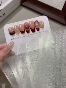 Transparent Hollow French Nail Guide Stickers Multiple Sizes Easy Positioning DIY Nail Art 透明镂空法式美甲贴纸 多尺寸精准定位 DIY法式辅助贴工具