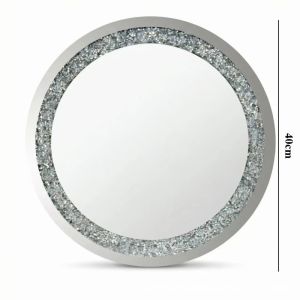 Sacesr Diamond Frame Decorative Wall Mirrors Luxury Aesthetic Round Decor Mirror Bedroom Bright Elegant Makeup Mirror Home Ornaments R7Q2P