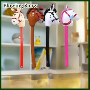 Blowing 1Pcs Inflatable Horse Head Balloon Blow Up Pony Stick Toy Halloween Party Supplies Inflatable Stick Childrens Toys