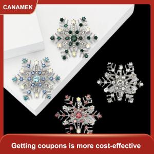 【CANAMEK】 Thời trang sang trọng Rhinestone bông tuyết trâm cài cho phụ nữ quần áo áo trang sức phụ kiện Quà Tặng
