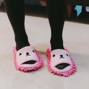 GENOME Anti-slip Lazy Mopping Slippers Plush Thickened Detachable Cotton Shoes Coldproof Tools Microfiber Slippers Mopping Women