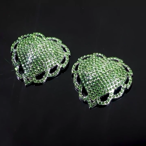 Womens Heart Rhinestones Nipple Covers Reusable Adhesive Pasties Raves Party Breast Petals Sticky Bras Nipple Stickers