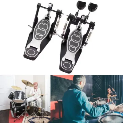 【New】Double Bass Pedal Direct Drive Bass Drum Kick Pedals for Electronic Drums Drummers