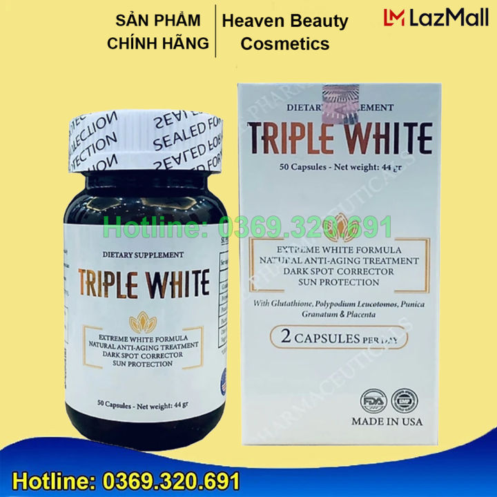 Vin ung trng da Triple White Glutathione 1200 mg ( Hng Nhp Khu M ) -  Mu mi | Lazada.vn