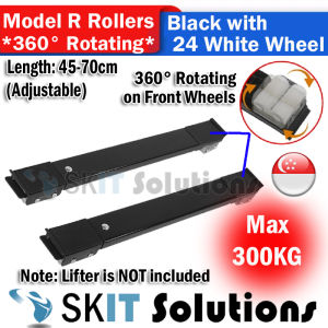 【SKIT SG】360° Rotating Fridge Washing Machine Dryer Dolly Roller Slider Furniture Moving Base Refrigerator Movable Bracket Stand Trolley Tool Mount★Adjustable Length 45cm to 70cm★Up to 300Kg★360 Degree Rotation Multi-Function Fridge Base Wheel★