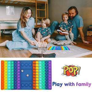 Pop it ลานประลอง pop it fidget toy bubble กระดานหมากรุก Pop It Fidget ขนาดใหญ่ ของเล่นบรรเทาความเครียด ฝึกสมาธิ ฝึกเด็กๆนับเลขผ่านเกม