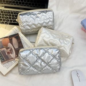 RANG Love Bow Pattern Cosmetic Bag Multipurpose Waterpfroot Sundries Storage Bag Portable Large Capacity Travel Wash Makeup Bag Women