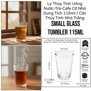Hộp 12 Ly Thủy Tinh Shot Glass Họa Tiết Song Hỷ Đỏ – Ly Cúng Rượu Trà 70ml Cao Cấp