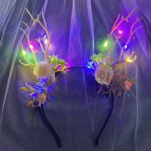 HESTING Luxury Cute Photo Props Korean Style Hair Accessories Festival Decoration Kids Head Wear Party Decorations Women Hair Wear Fairy Deer Ear Elk Ears Headband Glowing Headband