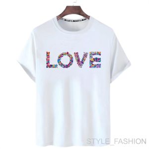 BUNGA LOVE T-Shirt Wanita Lengan Lipat Trendy Edisi Hitam Putih 100% Bahan Catton Combet 24s