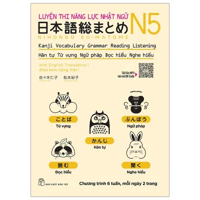 Sách Fahasa - Luyện Thi Năng Lực Nhật Ngữ N5: Hán Tự Từ Vựng Ngữ Pháp Đọc Hiểu Nghe Hiểu