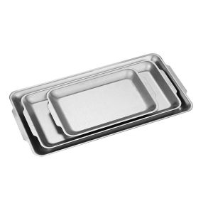 Khay đĩa inox 304 chuyên đưng thức ăn đồ nướng tiệc tùng - Khay nướng bánh nhiều size -đĩa đựng thịt- khay đựng thịt nướng BBQ