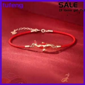 fufeng Good Luck Bracelet Braided Rope Koi Bracelet Red String Valentine Gift Couple Gift