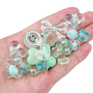 30g/Bag Random Mixed Fashion Cute Plastic Acrylic Beads Charm Pendant for Necklace Bracelet Cellphone Strap DIY Jewelry Craft Making Accessories