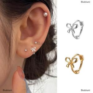 [COD] Biubiuni 1 cặp phong cách Hàn Quốc đơn giản Bowknot nhỏ Studs Bông tai thời trang tinh tế Bow ear Hoop cho phụ nữ tai trang sức phụ kiện
