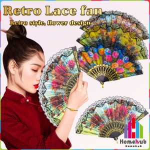 HB Lace Silk Folding Fan Dance Fan Portable Folding Gifts Fans