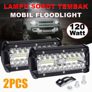 2 PCS Lampu Sorot Tembak Mobil LED 120W 12V24V Floodlight Foglamp Super Terang Cool White 6000K