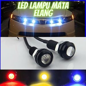 Lampu Mata Elang LED Eagle Eyes 12v 16mm Bumper Sein Rem Mobil Motor Mata Elang 2 Warna