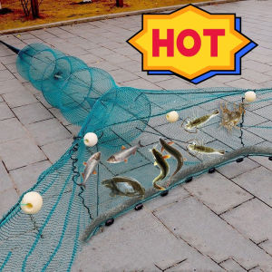 Melo home Fishing Net Oversized ImportsBarrage Net Hukou Net Trawl Folding Fish and Shrimp Cage Sleeve Net